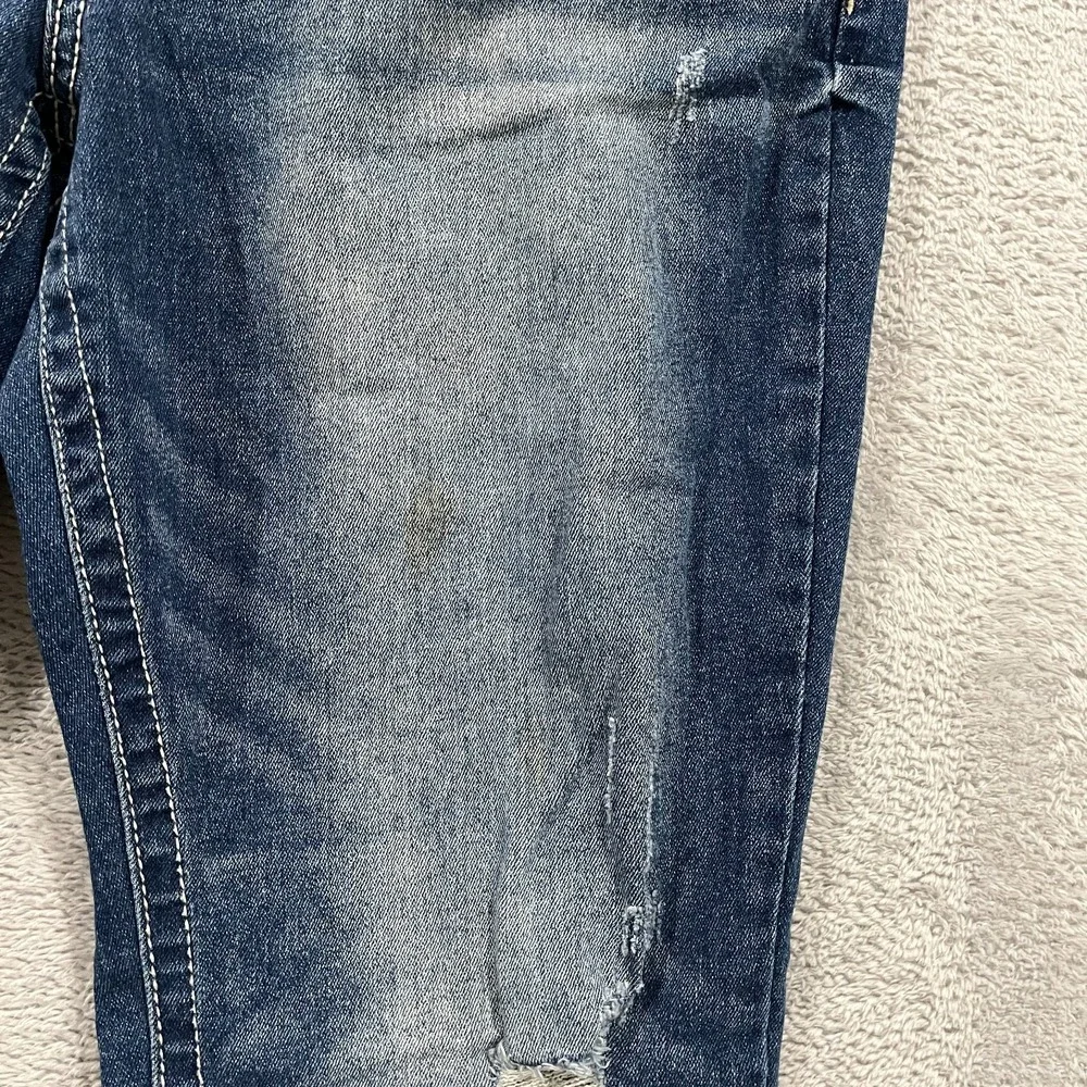 Copper Flash Curvy Bootcut Leg Jeans Women 14 (Fits 34x30) Blue Denim Distressed